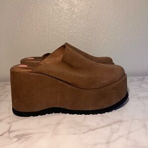 Free People X Avery Closed Platform Brown Suede Women Women’s Size 41